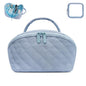 Makeup Bag,Quilted Puffer Cosmetic Bags,Travel Toiletry Bag for Women,Large Capacity Waterproof Make up Bag Set - color: Blue, size: Large
