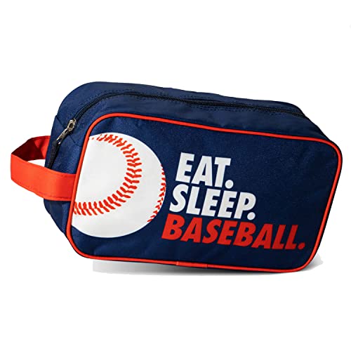 ChalkTalkSPORTS Sport Toiletry Bag - Sports Accessory Bag and Travel Kit - Multiple Sports - color: Eat Sleep Baseball