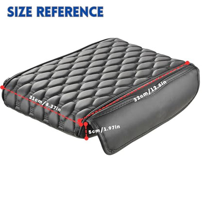 Car Armrest Cushion Pad Auto Center Console Cover with Storage Bag Memory Foam Arm Rest Console Pad Leather Universal Fit for Most Vehicles (Thick Pad, Black) - color: Black