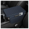 Stacool Upgraded Car Center Console Cover,Microfiber Leather Car Armrest Cover Cushion with 2 Storage Bags,Universal Car Armrest Storage Box (Blue) - color: Blue