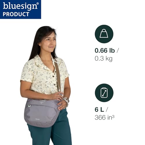 Osprey Daylite Crossbody Pouch - Small Handbag with Zipper and Bottle Pocket - Lightweight Shoulder Bag - color: Iris Pink