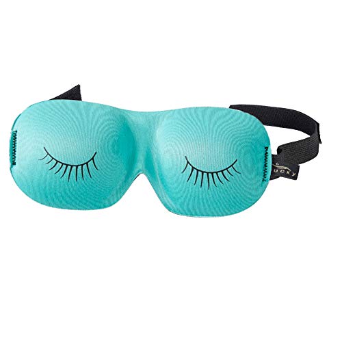 Bucky Ultralight Comfortable Contoured Travel and Sleep Eye Mask, Aqua Eyelash, One Size - color: Aqua Eyelash