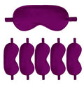 6PACK Silk Sleep Mask Satin Eye Masks Blackout Silky Eyeshade Cover Soft Blindfold Eyeshades for Women Sleeping Travel Gift - color: Plum