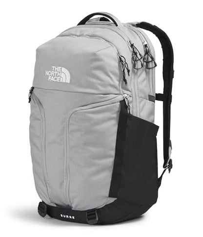 THE NORTH FACE Surge Commuter Laptop Backpack | Daypack With Water Repellent Finish, 16" Laptop Sleeve, Reflective Details - color: Meld Grey Dark Heather/Tnf Black-npf, size: One Size