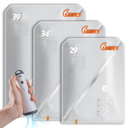 Vacbird 18 Pack Vacuum Storage Bags Set with Rechargeable Wireless Pump Large/Medium/Small Vacuum Seal Bags for Clothing Travel and Home, Compression Packing for Comforters, Blankets and Bedding - size: 18 Pack Combo