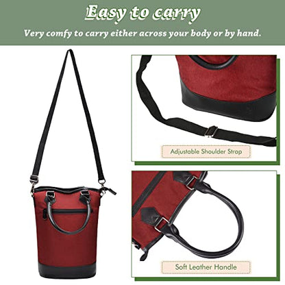 Tirrinia Insulated Wine Gift carrier Tote - Travel Padded 2 Bottle Wine/Champagne Cooler Bag with Handle and Adjustable Shoulder Strap, Great Wine Lover Gift, Red - color: Red