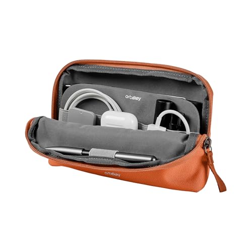 orbitkey Expandable Desk Storage Pouch – Fold-Down Access Panel, Pen Loop, Recycled Water-Resistant Material – Self-Standing Organizer for Office, Travel, Tech Gear (Terracotta) - color: Terracotta