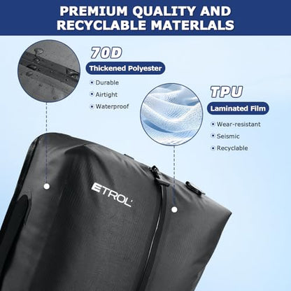TPU Vacuum Bag for Travel, 70D Nylon Reusable Compression Bag with IP67 Waterproof Zipper, Compression Packing Cubes for Clothing, Space Saver Bags for Luggage and Backpack(Gray-1 PCS) - color: Gray-1 PCS