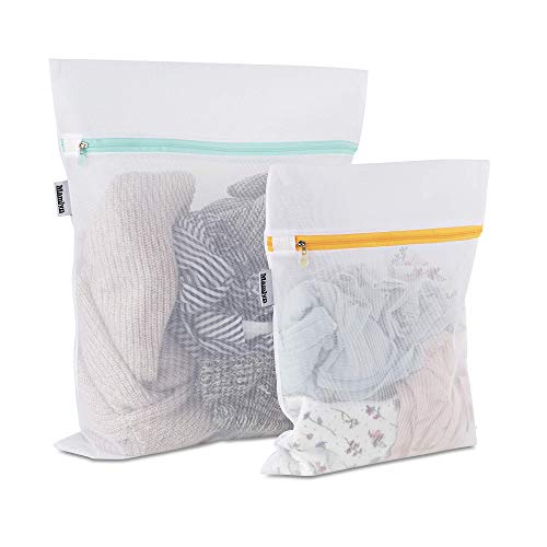 Mamlyn Mesh Laundry Bag for Delicates, Wash Bags for Underwear and Lingerie, Makeup Organizer Bag (1 Medium, 1 Small) - size: 1 Medium, 1 Small