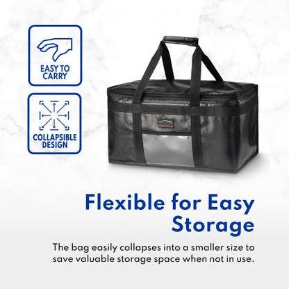 New Star Foodservice Commercial Insulated Food Delivery Bag, Half Size, 12 x 11.5 x 9.5 Inch, Black - size: 12" W x 11.5" H x 9.5" D