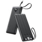 VRURC Portable Charger, Built-in 4 Cables Slim Power Bank 10000mAh, USB C Charging Bank with LED Display, Compact Travel Battery Pack with 5 Outputs for Multi Devices, Android-Black(1 Pack) - color: Black
