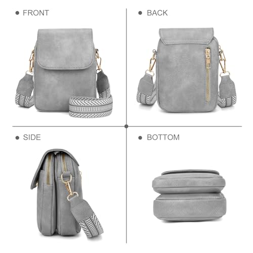 Fashion Small Crossbody Bags for Women Trendy Designer Cell Phone Purses Wallets with Card Holder Anti Theft Travel - color: Lightgrey