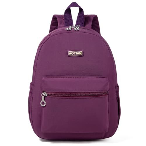 AOTIAN Mini Lightweight 11.8 Inch Backpack Durable Travel Hiking Women and Girls Small Daypack, 7 Liters Purple - color: Purple