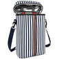 Insulated Wine Bag - Wine Bottle Carrier Tote Cooler Bags for Gifts Travel Picnic Beach, Blue and White Stripes - 2 Bottle - color: Blue and White Stripes, size: 2 Bottles