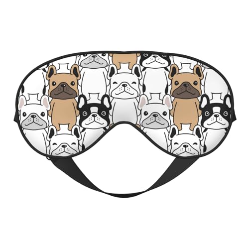 Sleep Eye Mask Cute Cartoon Bulldog Sleep Mask for Women Men Comfortable Eye Mask with Adjustable Strap Soft Eye Cover Blindfold for Travel Yoga Nap Shift Work - color: Cute Cartoon Bulldog