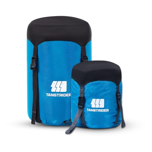 Compression Stuff Sack, Sleeping Bag Stuff Sack - Blue 16L/20L/29L Water Resistant Ultralight Lightweight Nylon Space Saving Storage Sack for Camping Hiking Travel Outdoor Backpacking - color: M-Blue