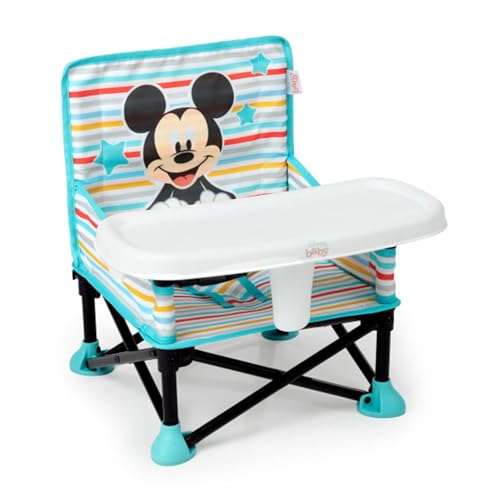 Bright Starts Disney Mickey Mouse Pop 'N Sit Portable Booster, Indoor/Outdoor Use, Floor Seat with Feeding Tray, Blue, 6 Mos - 3 Yrs - color: Disney Mickey, size: 1 Count (Pack of 1)