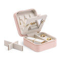 Vlando Small Travel Jewelry Box Organizer - Mirrored Jewelries Necklaces Rings Earrings Necklace Storage Case, Pink - color: a. Pink 2023