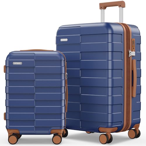 Vipbox Luggage Sets 2 Piece 20/24 Inch (3-YEARS VIP SERVICE) Hardside Ultra Durable Expandable Lightweight 100% PC Carry On Travel Suitcase with Spinner Wheels TSA Lock, Classic Blue - color: Classic Blue, size: 2-Piece Set (20/24)