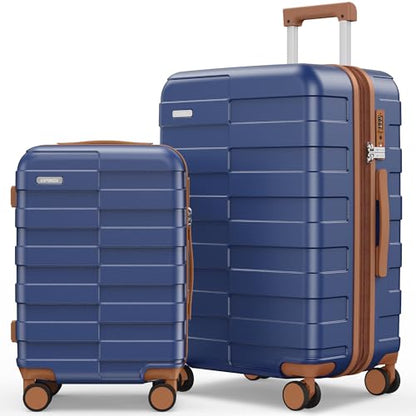 Vipbox Luggage Sets 2 Piece 20/24 Inch (3-YEARS VIP SERVICE) Hardside Ultra Durable Expandable Lightweight 100% PC Carry On Travel Suitcase with Spinner Wheels TSA Lock, Classic Blue - color: Classic Blue, size: 2-Piece Set (20/24)