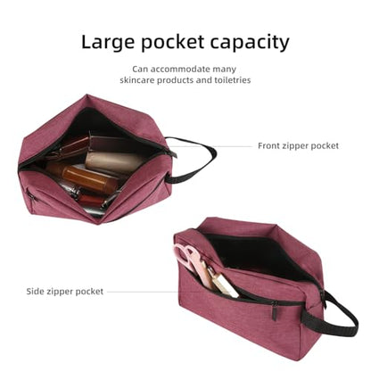 Icramsy Travel Toiletry bag Toiletry bag for women men Hanging Cosmetic bag Travel accessories for Women Men (Purplish red) - color: Purplish red