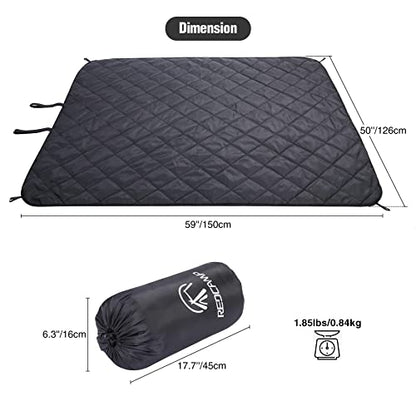 REDCAMP 50"x59" Large Warm Camping Blanket Waterproof & Windproof with Fleece Lining, Outdoor Blanket for Cold Weather Stadium Picnic Travel, Machine Washable Black - color: Black&grey/50"x59"