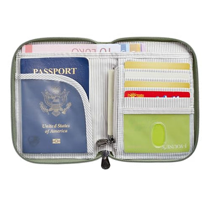 Travelon RFID Blocking Passport Zip Wallet - color: Moss