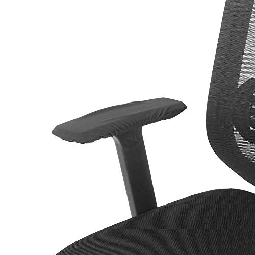 1 Pair Knitted Elastic Fabric Chair Armrest Covers Office Wheelchair Arm Rest Pad Elbows Forearms Pressure Relief slipcover (Black)