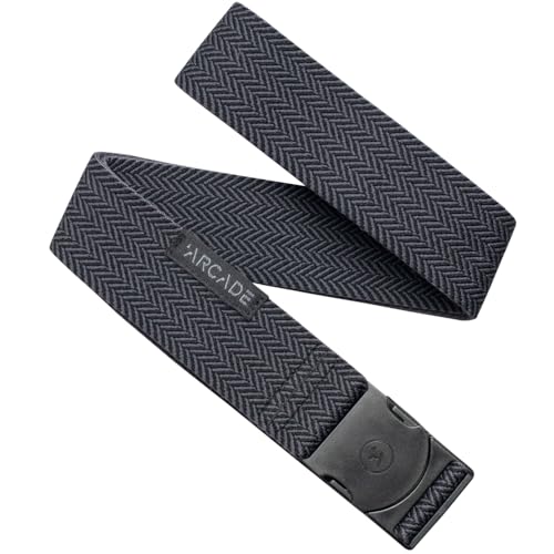 Arcade The Original Unisex Adventure Belt, Heavy Duty Elastic Webbing, Non-Metal Travel Friendly Buckle - color: Ranger Hemingway - Black/Black