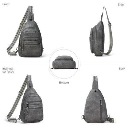 Leresas Sling Bag for Women Crossbody Bags Sling Purse Cross Body Backpack Vegan Leather Over Shoulder Bag Travel Handbag Gifts Dark Grey - color: Drak Grey