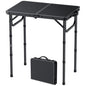 FUNYKICH 2ft Small Foldable Camping Table(22.8'' Lx15.7'' W), 3 Height Adjustable Portable Folding Table, Lightweight Aluminum Outdoor Table with Carry Handle for Camping, Beach, Picnic, Black - size: 22.8''x 15.7''x26.4''(Black)