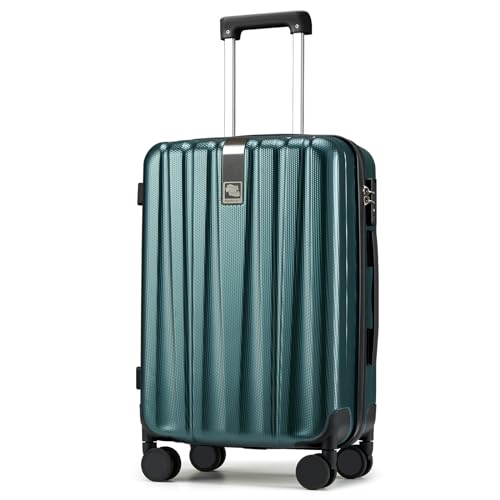 Hanke 24 Inch Luggage Suitcases With Spinner Wheels Lightweight PC Hard Shell Rolling Suitcase With Travel Lock,Checked-Medium 24-Inch(Blackish Green) - color: Blackish Green, size: Checked Medium 24 Inch