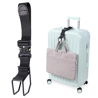 Vigorport Luggage Hook Strap, J Hook for Add a Bag Luggage, Multi Adjustment Bag Strap Hook with Hands Free (Large Size/Metal Buckle) - size: Large size/Metal buckle