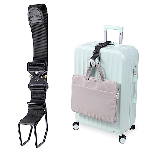 Vigorport Luggage Hook Strap, J Hook for Add a Bag Luggage, Multi Adjustment Bag Strap Hook with Hands Free (Large Size/Metal Buckle) - size: Large size/Metal buckle