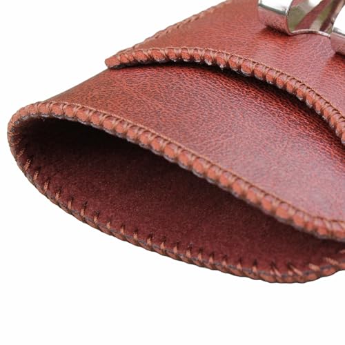 Orsus Soft Glasses Case with Belt Clip & Card Pocket, PU Leather Eyeglass Sunglasses Case Pouch Felt Lining - color: Brown