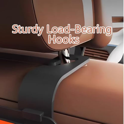 3-in-1 Multifunctional Car Backseat Organizer with Cup Holder, Tissue Box, Trash Bin & Hooks for Hold Phones, Snacks, Drinks, Handbags (Brown)