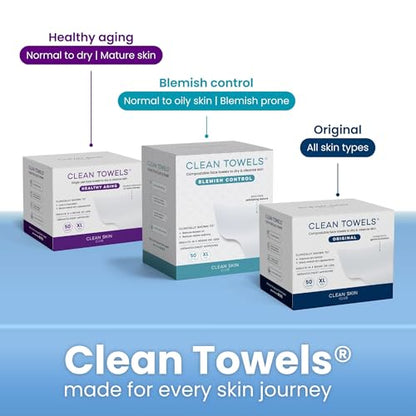 Clean Skin Club Clean Towels XL®, Travel Pack 100% USDA Biobased Disposable Face Towel, Eczema Association Accepted,Dry Wipes, TSA-Approved Travel Essential, 3 Packs, 30 ct Total - size: 30 Count (Pack of 3)