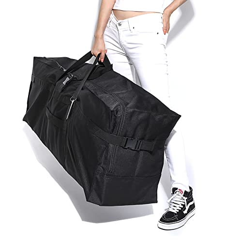 Travel Duffle Bag,Foldable Extra Large Duffel Bags,carry on Travel Bag For Men And Women Camping/Moving Boxes/Airplanes/Hospital/Tent (106 Liter, Black) - color: Long 106L