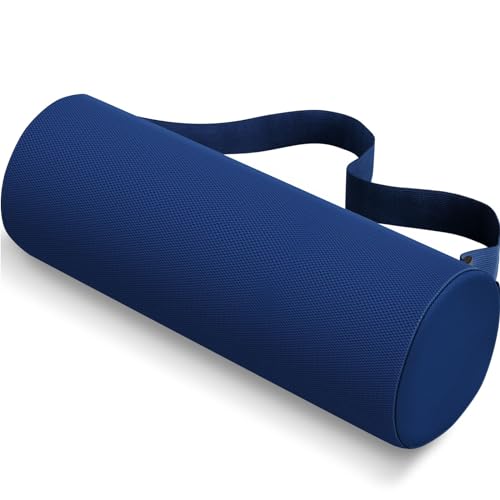 CushZone Seat Cushion, Lumbar Roll Support Pillow for Office Chair, Car, Gaming Chair, Memory Foam Back Cushion with Washable Cover for Relieving Back Pain & Improving Posture,Blue - color: Blue, size: Long