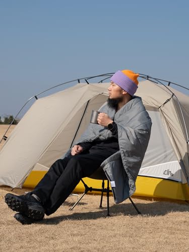 iClimb 3M Thinsulate Insulation Warm Camping Blanket Ultralight Compact - color: Light Grey, size: 39” × 57”, 0.62 lb