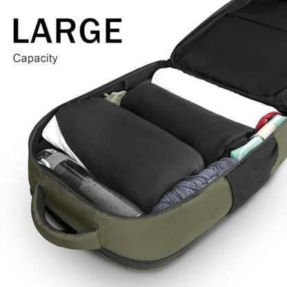 MATEIN Carry on Travel Laptop Backpack, Large Flight Approved Personal Item Travel Backpack with Shoe Compartment, Water Resistant Weekender Overnight Bag Fit 17 Inch Laptop, Green - color: Green, size: X-Large