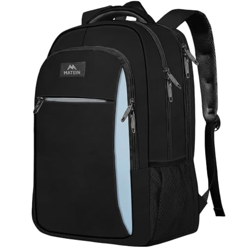 MATEIN Travel Laptop Backpack for Men, Business Anti Theft Slim Sturdy Laptops Backpack, Water Resistant College Computer Bag Gift for Women Fits 15.6 Inch Notebook - color: Black Blue, size: 15.6 Inch