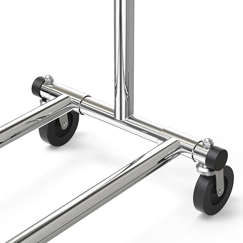 Simple Houseware Heavy Duty Clothing Garment Rack, Holds Up to 150 lbs, 42 to 67 Inches Extendable Rod, Chrome - color: Chrome, size: Heavy Duty
