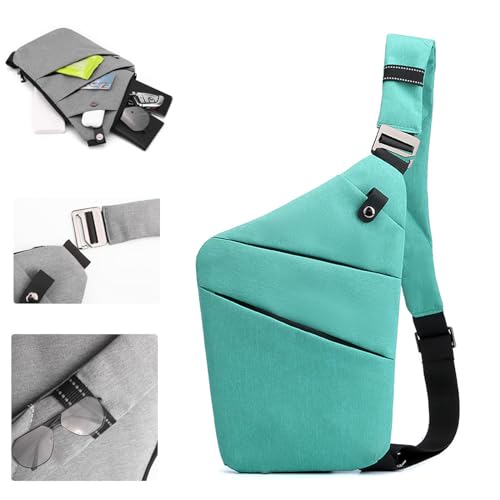Crossbody Travel Bags for Women, Anti Theft Proof Safe Slim Sling Travel Purses, Personal Flex Shoulder Bag for Men Women - color: Green, size: Right Shoulder