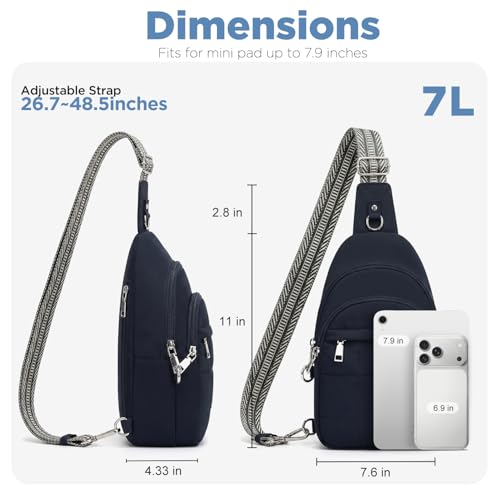 Anti Theft Sling Bag for Men & Women, Lightweight Puffer RFID Crossbody Bag for Travel, Commuting & City Walking, Hands-Free Everyday Essentials Bag Dark Blue - color: Dark Blue