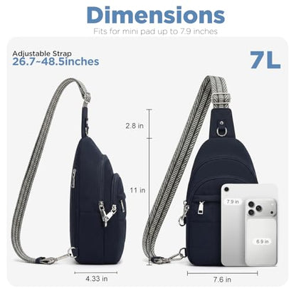 Anti Theft Sling Bag for Men & Women, Lightweight Puffer RFID Crossbody Bag for Travel, Commuting & City Walking, Hands-Free Everyday Essentials Bag Dark Blue - color: Dark Blue