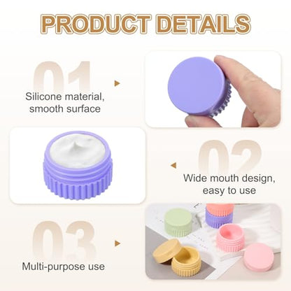 uxcell 4pcs Travel Containers for Toiletries, 0.68oz 20ml Small Silicone Cream Jars Leak-proof Travel Essentials with Lid for Cosmetic Body Skin Cream, Blue Purple - color: Blue Purple