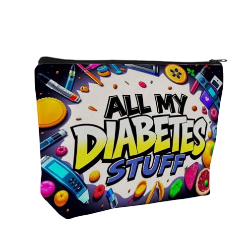 Medicine Storage Pouch with Diabetes, Medicines Bag, and Medical Supply Designs, White Canvas Zipper Cases, Multi-Use Functionality (Gift for Birthdays, Graduation, Christmas) (Style H) - style: Style H