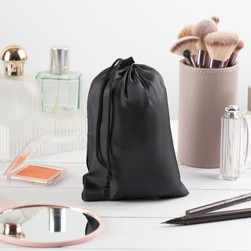 PALTERWEAR Drawstring Bag with Toggle - Nylon Cinch and Ditty Pouch - Six Pack (Black, 5 x 7 Inch, Set of 6) - color: Black, size: 5 x 7 Inch