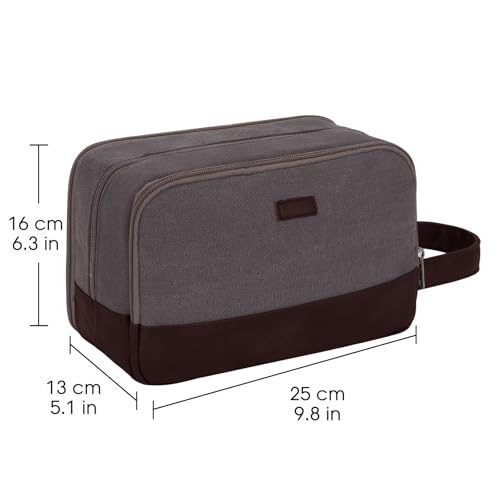 WANDF Travel Toiletry Bag for Men Large Toiletries Shaving Bag Water Resistant Hanging Dopp Kit Travel Accessories Bag for Women Men (Taupe) - color: Taupe